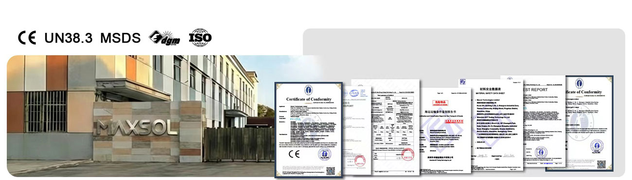 Maxsol certifications and patents