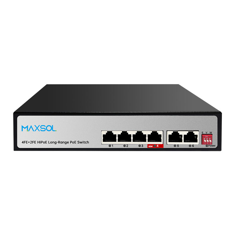 4-Port Hi-PoE Switch with VLAN and Extend Mode