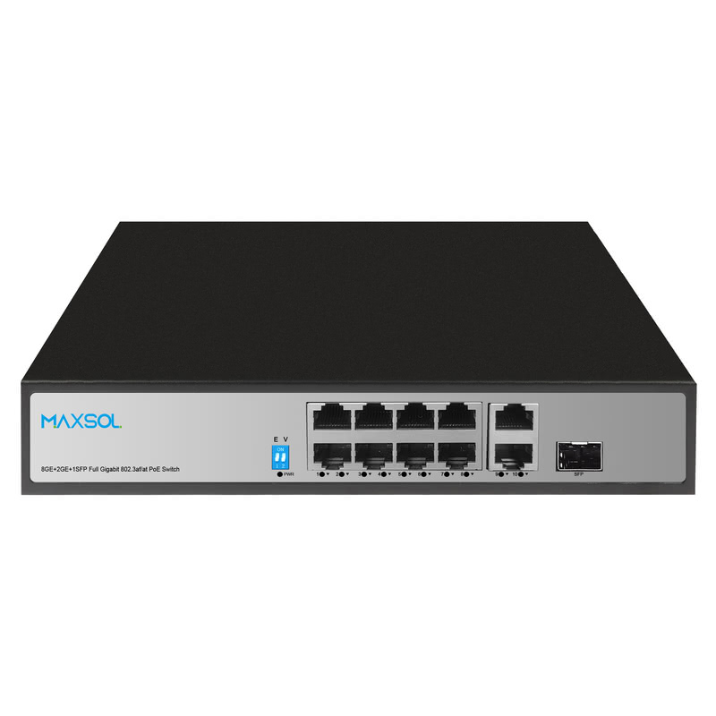PS1802FG 8-Port Gigabit PoE+ Switch with RJ45 and SFP Uplinks